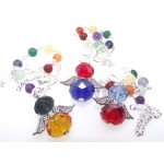 Assorted Colour Crystal Angel Charm Chakra Pendulum